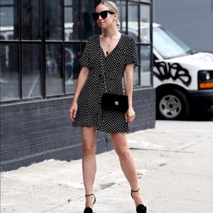 Zara Mini Dress Black and White Polka Dot Size Medium